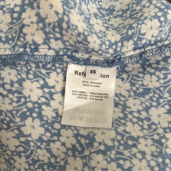 Reformation Marlowe dress size xs blue white floral like new condition - Picture 4 of 7
